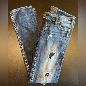 Women’s y2k silver  jeans